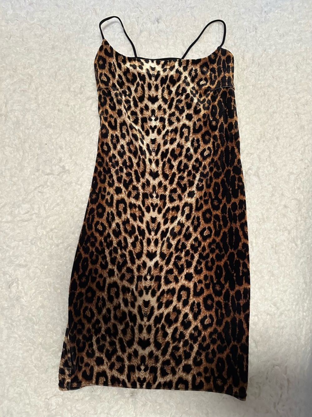 Leopard Print Velvet Dress - Brown & Black